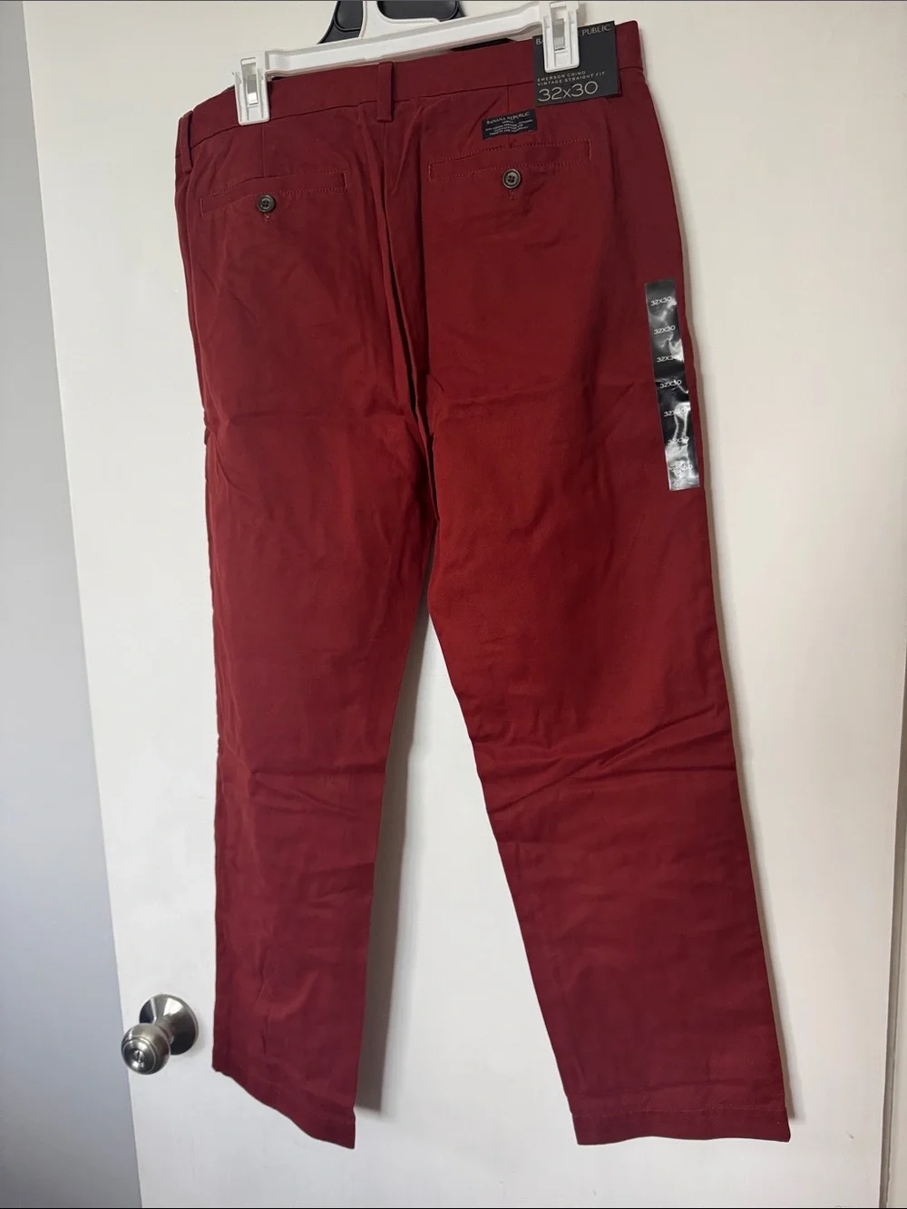 NWT Banana Republic Men's Rust Red Emerson Chino Pants 32x30 100% Organic Cotton